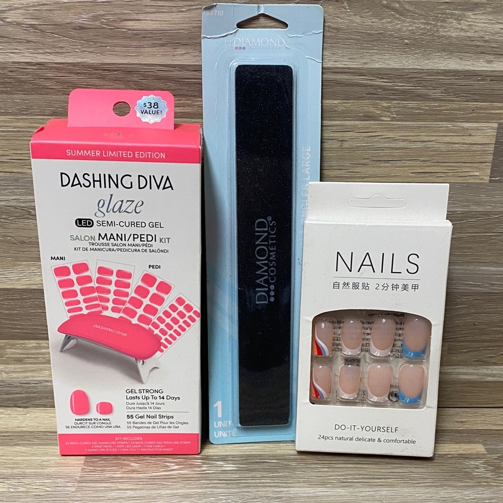 Nails Glaze LED Semi-Cured Gel Kit - Pink press on nails